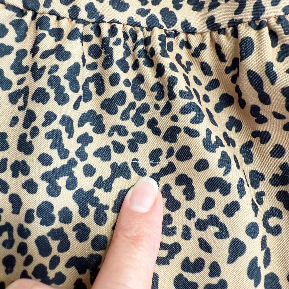 Tuckernuck Edith Leopard Tiered Top V-Neck 3/4 Sleeves Tan & Black Women's Small - Picture 12 of 12